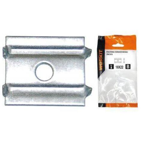 PIASTRINA FERMASCHIENALI SELF WORKIT - ZINCATA MM 18X22 CF=PZ 18 - 5 Confezioni