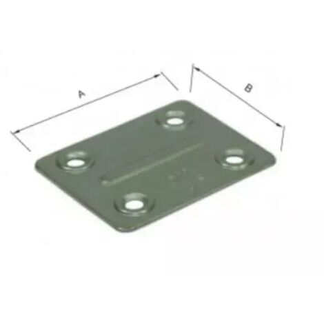 PIASTRINA PIANA ZINCATA 4 FORI 50X40 MM