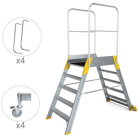 Piattaforma 2x5 gradini - Altezza massima di lavoro 3.04m - 9705R-MC