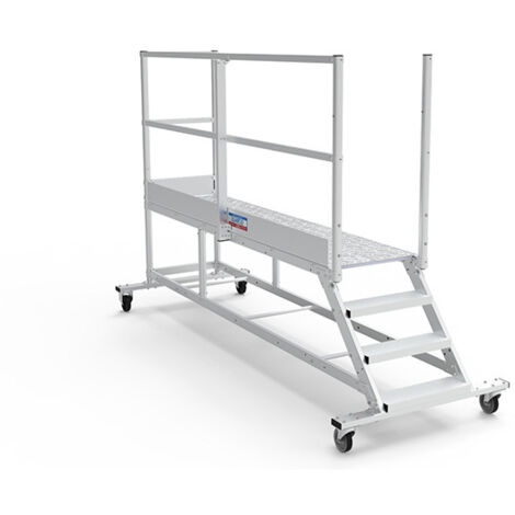 Piattaforma con ruote 3 gradini - Altezza massima di lavoro 2.60m - PTF2503G-RS