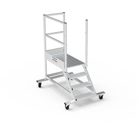 Piattaforma con ruote 4 gradini - Altezza massima di lavoro 2.80m - PTF104G-RS