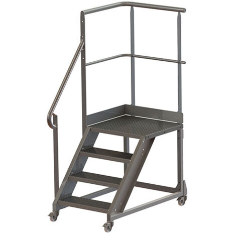 Piattaforma in acciaio a 2 gradini - Altezza massima di lavoro 2,40 m - PL600ACIER240-GCG