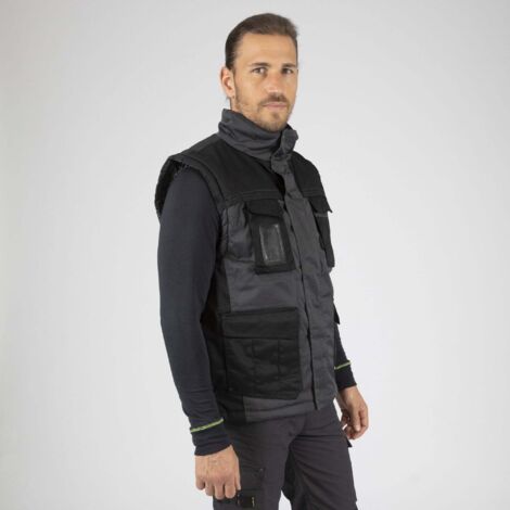 PIATTEC GILET SANS MANCHES DE TRAVAIL 1441 Gris , Noir 3XL