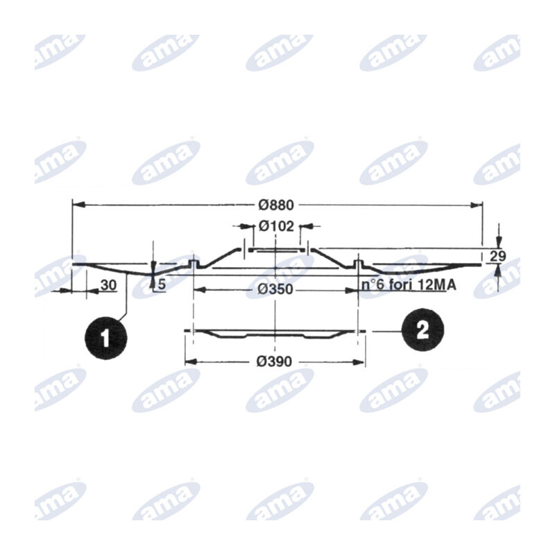 Piattello ø 390mm per disco folle adattabile a