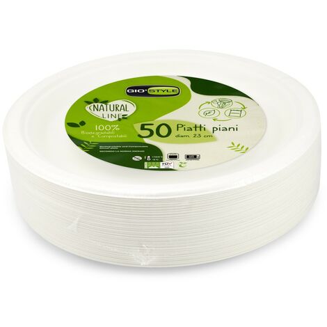 Piatti Piani in Cellulosa D23 cm 25 pz GIOSTYLE