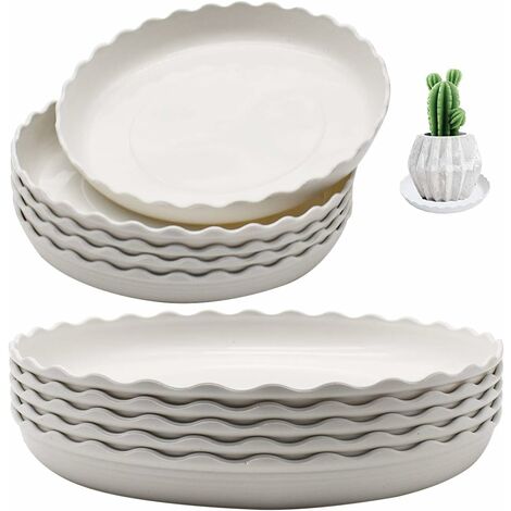 Piattini per piante da 10 pezzi Piattino in plastica Piattino riutilizzabile per vasi da fiori Piattini rotondi per piante da interno ed esterno (17,5 cm e 25,5 cm)