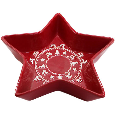 Piattino Stella Decorativo Natalizio Ø25 cm in Ceramica