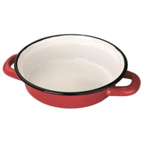 Piatto a uovo smaltato 18cm rosso - Ibili