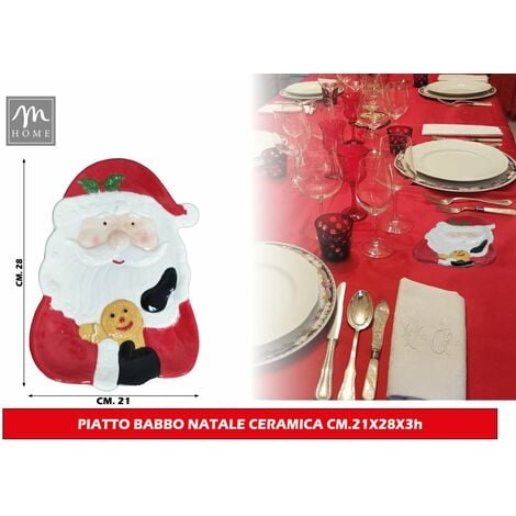 4 Sotto piatti porta dolci natale decorazione babbo natale tavola natalizia  d33 belli e particolari