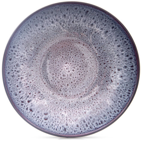 PIATTO DA PORTATA/CIOTOLA DA ZUPPA IN CERAMICA VIOLA SMALTATA, 20,5 CM