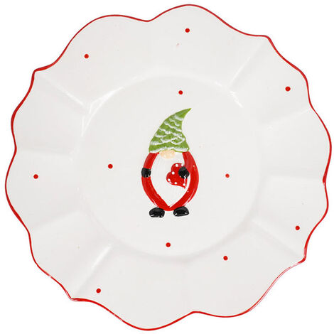 Piatto Decorativo Natalizio Ø24 cm in Ceramica