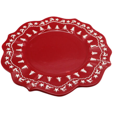 Piatto Decorativo Natalizio Ø29 cm in Ceramica