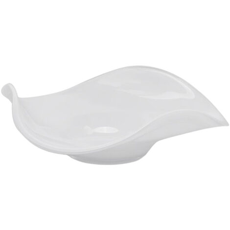 Piatto decorato "Onde" color bianco, ondulato per tavola natalizia Ø38cm