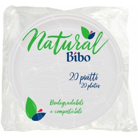 Piatto Dessert           Pz 20 Bianco Natural Bibo