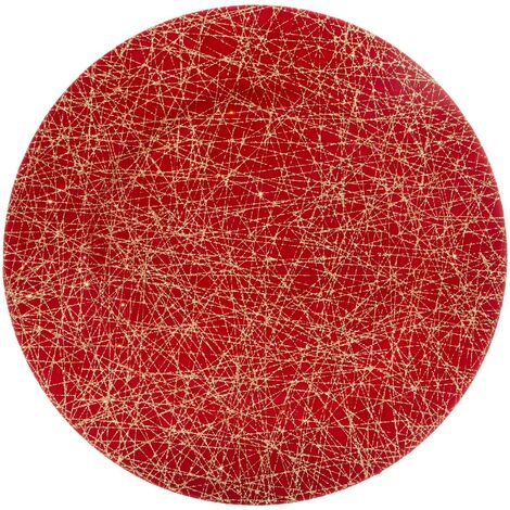 Piatto di presentazione delle linee D.33cm oro e rosso - Feeric lights & christmas