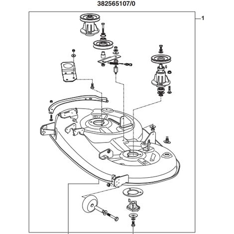 Piatto di taglio assemblato trattorino rasaerba ORIGINALE STIGA SD108 senza lame