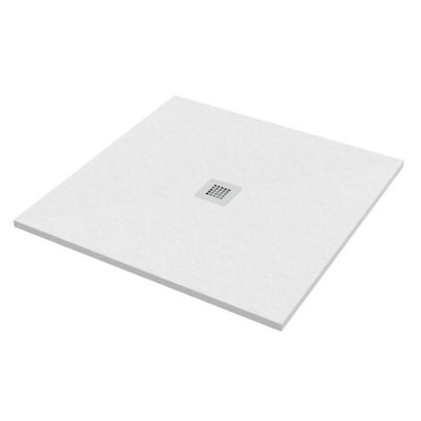 Piatto doccia 100x110 h.2,8 in marmo resina effetto pietra bianco
