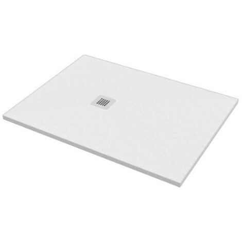 Piatto doccia 100x140 h.2,8 in marmo resina effetto pietra bianco