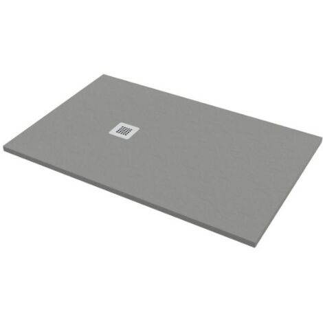 Piatto doccia 100x140 h.2,8 in marmo resina effetto pietra grigio