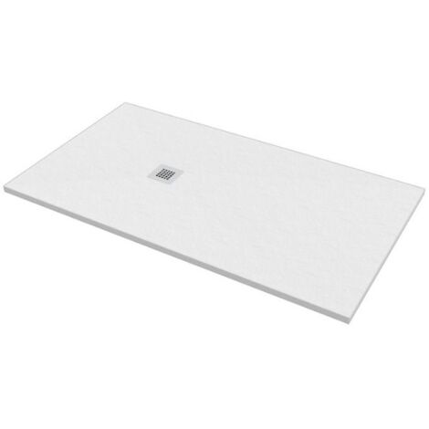 Piatto doccia 100x160 h.2,8 in marmo resina effetto pietra bianco