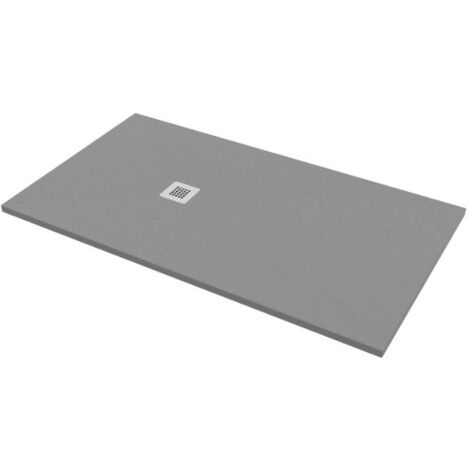 Piatto doccia 100x160 h.2,8 in marmo resina effetto pietra grigio