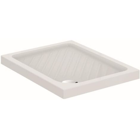 Piatto doccia 100x70 cm in ceramica bianco lucido - Larissa