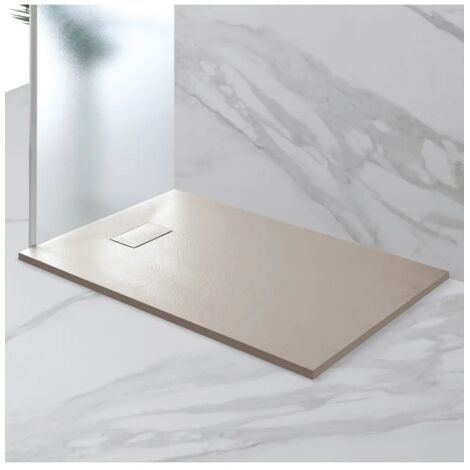 Piatto doccia 120x80cm in resina e fibre di vetro Feridras - Tortora