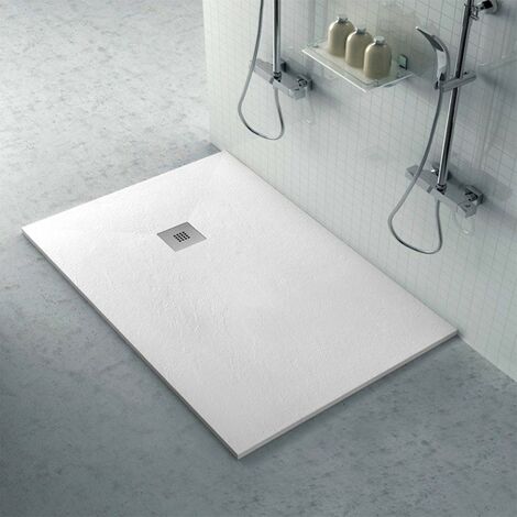 Piatto doccia 70x100 filo pavimento Karen in resina bianco pietra