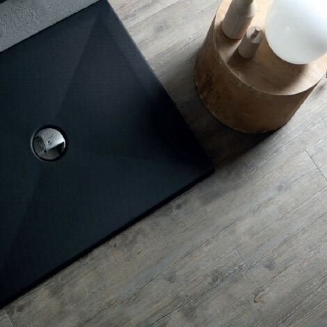 Piatto Doccia 70x140xh3 cm Colore Nero - In Acrilico Rettangolare