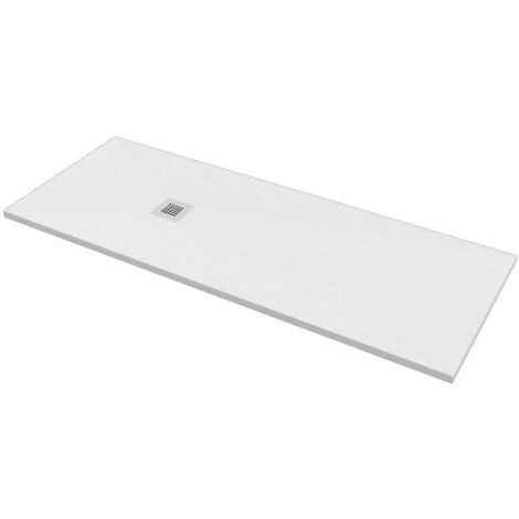 Piatto doccia 70x190 h.2,8 in marmo resina effetto pietra bianco