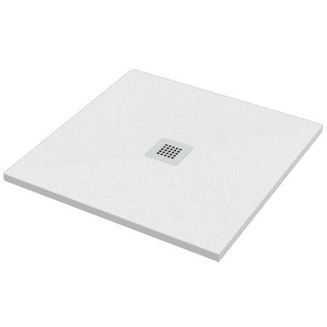 Piatto doccia 70x70 h.2,8 in marmo resina effetto pietra bianco