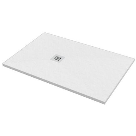 Piatto doccia 75x120 h.2,8 in marmo resina effetto pietra bianco