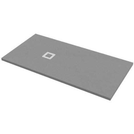 Piatto doccia 75x140 h.2,8 in marmo resina effetto pietra grigio
