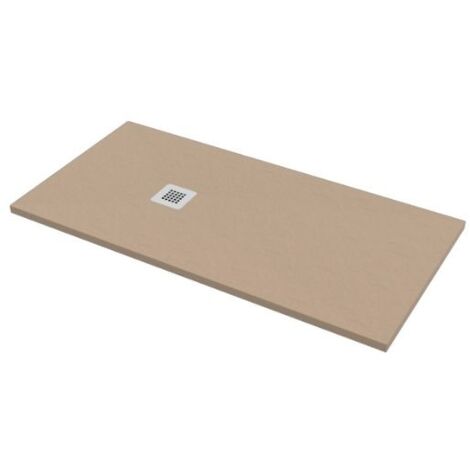 Piatto doccia 75x140 h.2,8 in marmo resina effetto pietra sabbia