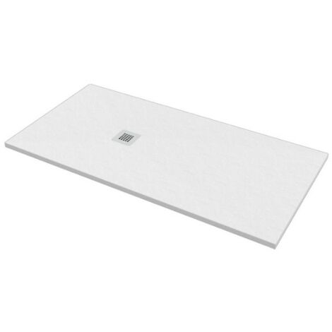 Piatto doccia 75x160 h.2,8 in marmo resina effetto pietra bianco