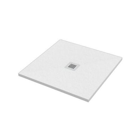 BAGNO EXPERT Piatto doccia 75x75 h.2,8 in marmo resina effetto pietra bianco