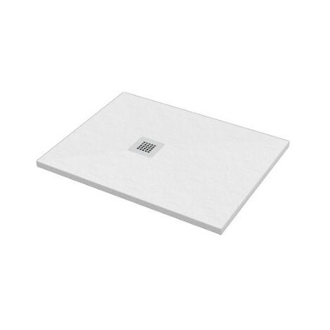 Piatto doccia 75x90 h.2,8 in marmo resina effetto pietra bianco