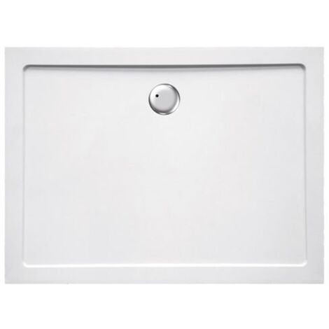 Piatto doccia 80x100 cm rettangolare ribassato EASYFLAT resina H3.5 cm MONACO Bianco