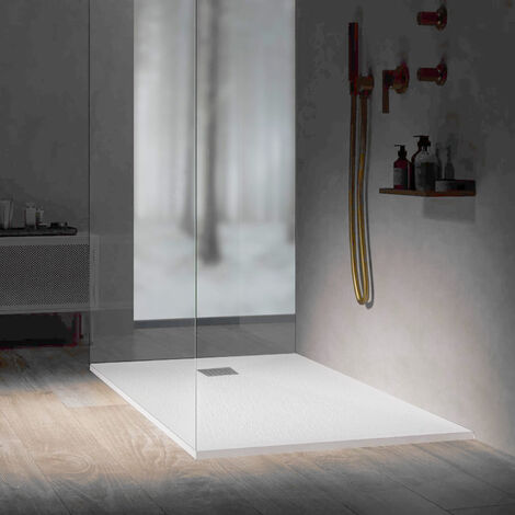 Piatto Doccia 80x100 H3 Petra Bianco Superficie Naturale - Hatria