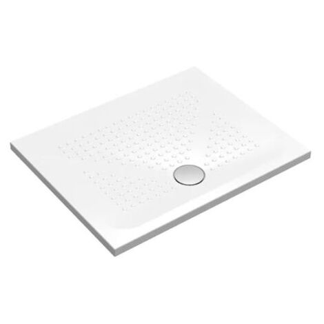 Piatto doccia 80x100 h.3,5 in ceramica bianco lucido Rebel di