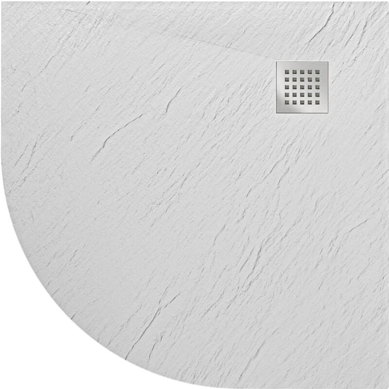 Piatto doccia bianco effetto pietra mod. Blend 90x90 cm semicircolare