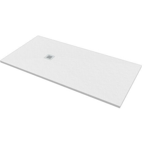 Piatto doccia 80x180 h.2,8 in marmo resina effetto pietra bianco