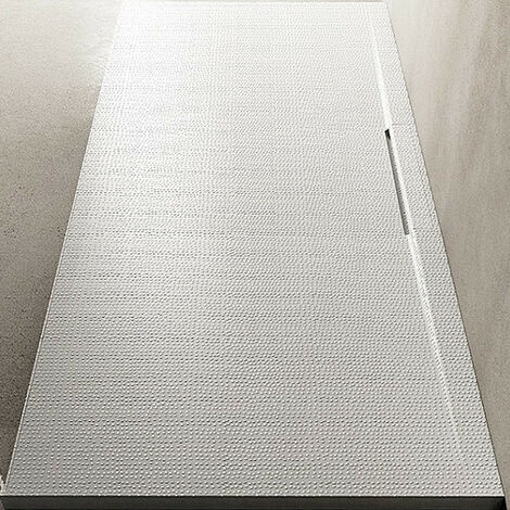 Piatto Doccia 80x200 cm Bianco Puntinato Rilievo 3D  Composto di Resina e Minerali H3 cm