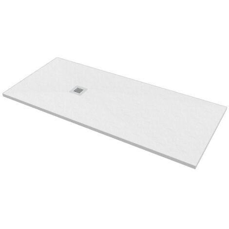 Piatto doccia 80x200 h.2,8 in marmo resina effetto pietra bianco