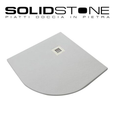 Piatto Doccia 80x80 90x90 Slim Semicircolare Effetto Pietra Angolare con Piletta - Dimensione Piatto 70x90 Sinistra