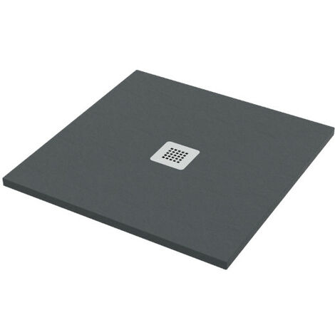 Piatto doccia 80x80 h.2,8 in marmo resina effetto pietra grafite