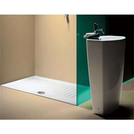 Piatto doccia 80x80 h.6 in ceramica bianco lucido bianco di