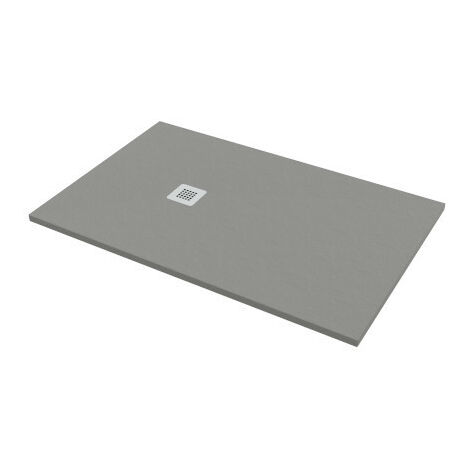 Piatto doccia 90x140 h.2,8 in marmo resina effetto pietra grigio