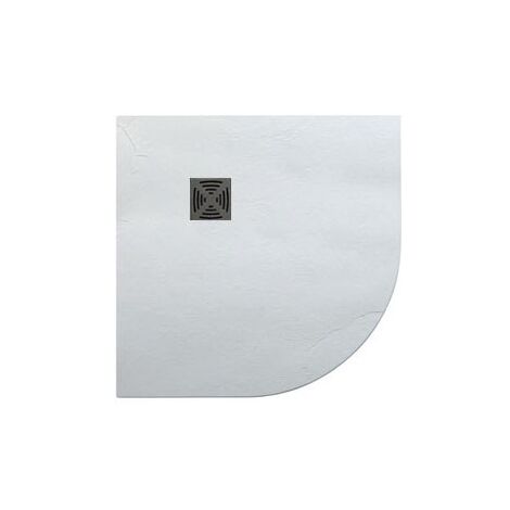 Piatto doccia 90x90 h.2,5 angolare in marmoresina bianco Flat di