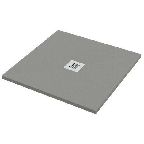 Piatto doccia 90x90 h.2,8 in marmo resina effetto pietra grigio